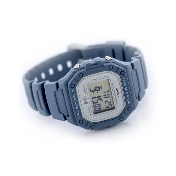 Casio W-218HC-2AVDF unisex digitális karóra, kék műanyag, WR50