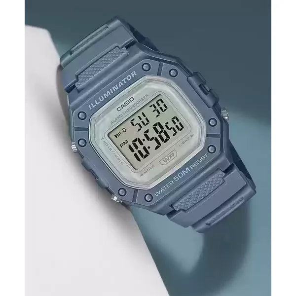 Casio W-218HC-2AVDF unisex digitális karóra, kék műanyag, WR50