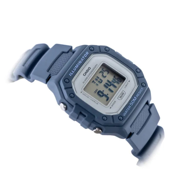 Casio W-218HC-2AVDF unisex digitális karóra, kék műanyag, WR50