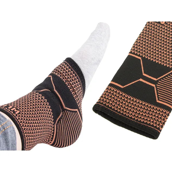 Rugalmas bokastabilizáló pánt, fekete-narancs, 22-24 cm