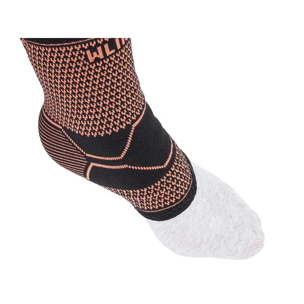 Rugalmas bokastabilizáló pánt, fekete-narancs, 22-24 cm