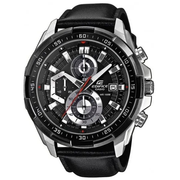 Casio Edifice EFR-539L-1AVUEF férfi kronográf karóra, 48mm, WR100, bőr szíj