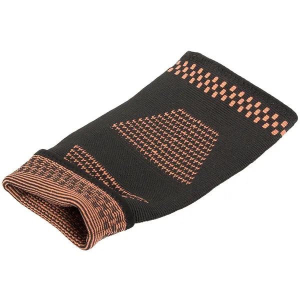 Könyökszorító rézszálas, rugalmas, fekete/narancs, 25-28 cm
