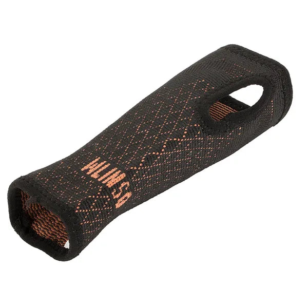 Rugalmas csukló- és kézstabilizáló bandázs, fekete/narancs, 19-22 cm