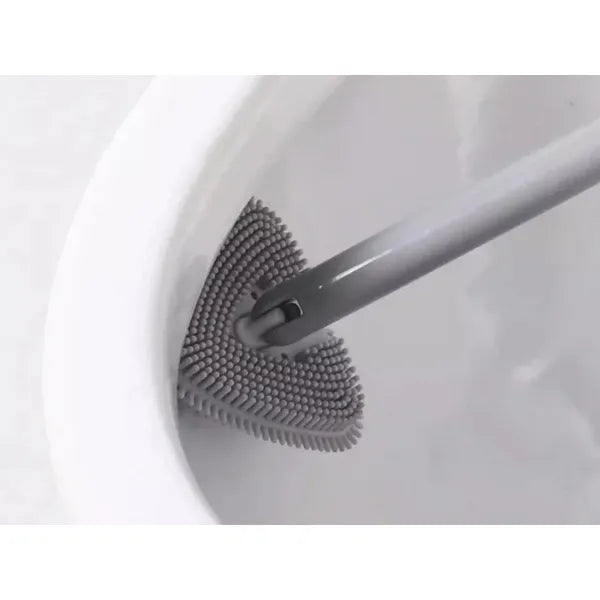 Szilikon falra szerelhető WC-kefe tartóval, 33 cm, szürke/fehér
