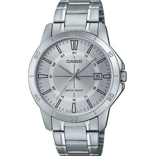 Casio MTP-V004D-7CUDF férfi karóra, ezüst acél szíj, WR30, 42 mm