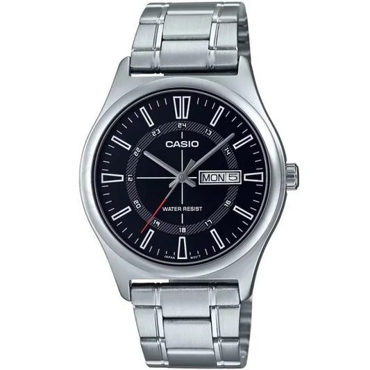 Casio férfi karóra MTP-V006D-1C, acél szíj, fekete számlap, WR30, 38 mm