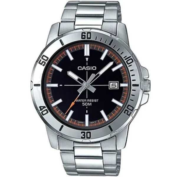 Casio MTP-VD01D-1E2VUDF férfi karóra, rozsdamentes acél, fekete számlap, WR50