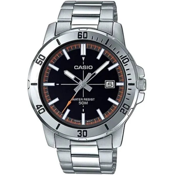 Casio MTP-VD01D-1E2VUDF férfi karóra, rozsdamentes acél, fekete számlap, WR50