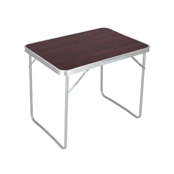 Összecsukható alumínium kempingasztal 70×50×60 cm, barna, hordozófogantyúval
