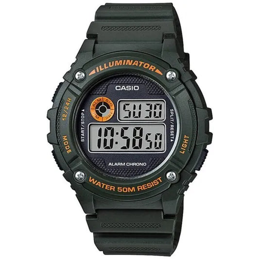 Casio W-216H-3B férfi digitális sportóra, zöld, WR50
