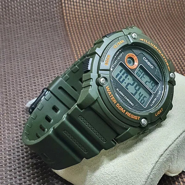 Casio W-216H-3B férfi digitális sportóra, zöld, WR50