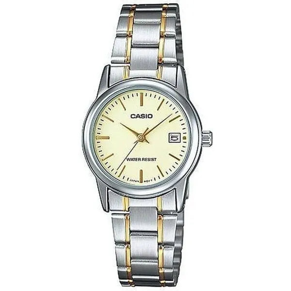 Casio LTP-V002SG-9A női karóra, nemesacél ezüst/arany, 31 mm, dátum