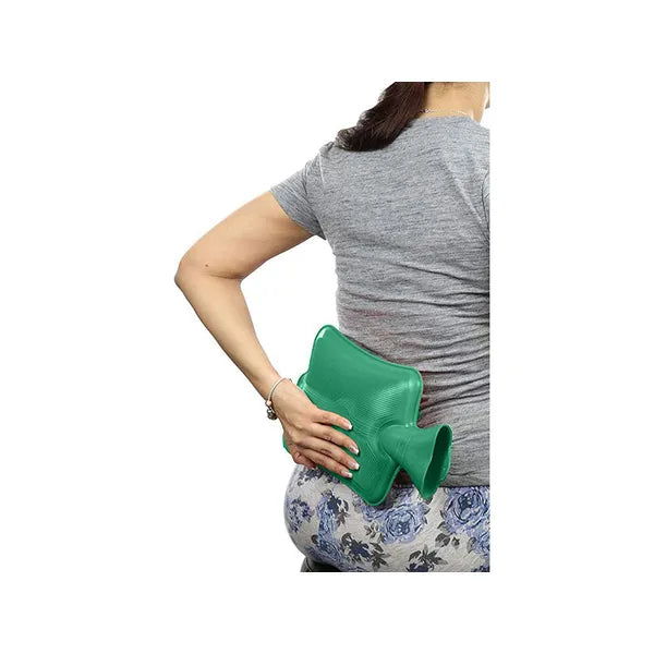 2 l zöld melegvizes palack vastag gumiból, szivárgásmentes 34×19 cm