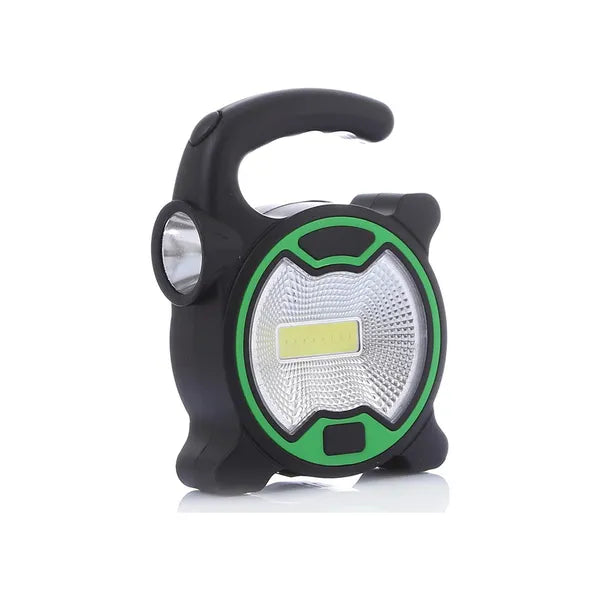 LED COB műhelylámpa keresőlámpa-funkcióval, AA elemes, zöld, 2 fényüzemmód