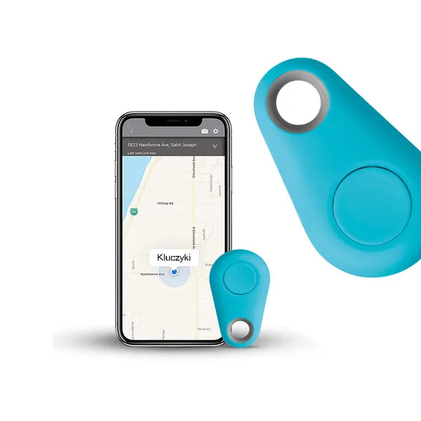 Bluetooth kulcskereső kulcstartó, telefonkereső, 25 m, iOS/Android, kék