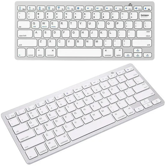 Vezeték nélküli Bluetooth billentyűzet, 78 billentyű, fehér, PC/Mac/iPad/Android