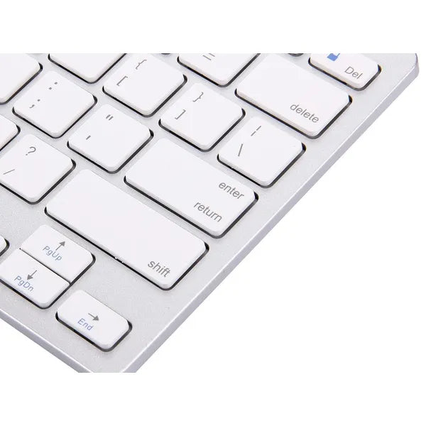 Vezeték nélküli Bluetooth billentyűzet, 78 billentyű, fehér, PC/Mac/iPad/Android