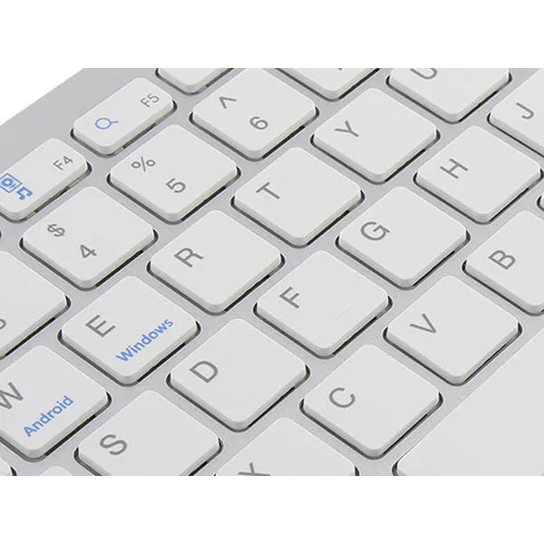 Vezeték nélküli Bluetooth billentyűzet, 78 billentyű, fehér, PC/Mac/iPad/Android