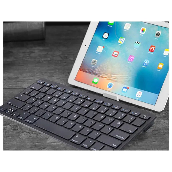 Vezeték nélküli Bluetooth mini billentyűzet, 78 lapos gomb, PC/iPad/Mac, fekete