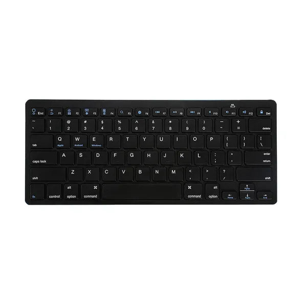 Vezeték nélküli Bluetooth mini billentyűzet, 78 lapos gomb, PC/iPad/Mac, fekete