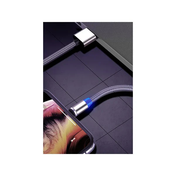 Mágneses 3-az-1-ben gyorstöltő kábel 2,4 A, Micro-USB/USB-C/Lightning, 1 m