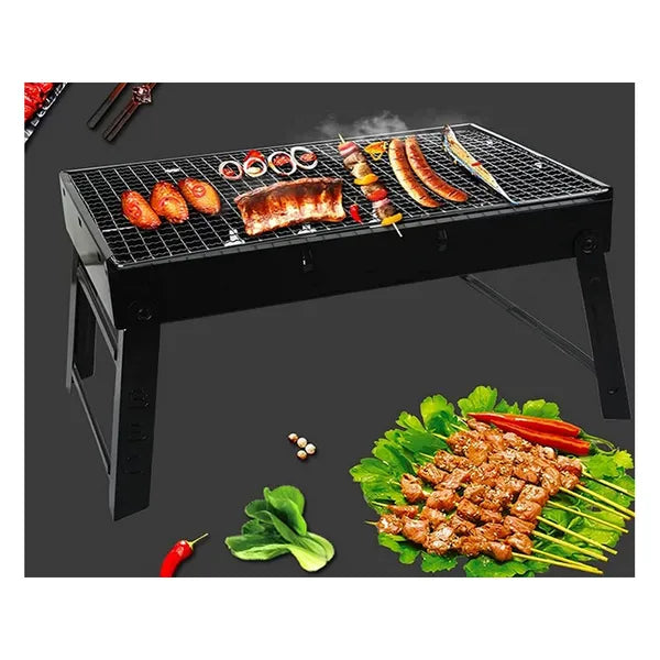 Összecsukható hordozható faszénes utazó grill bőröndtokkal 35×27×23 cm