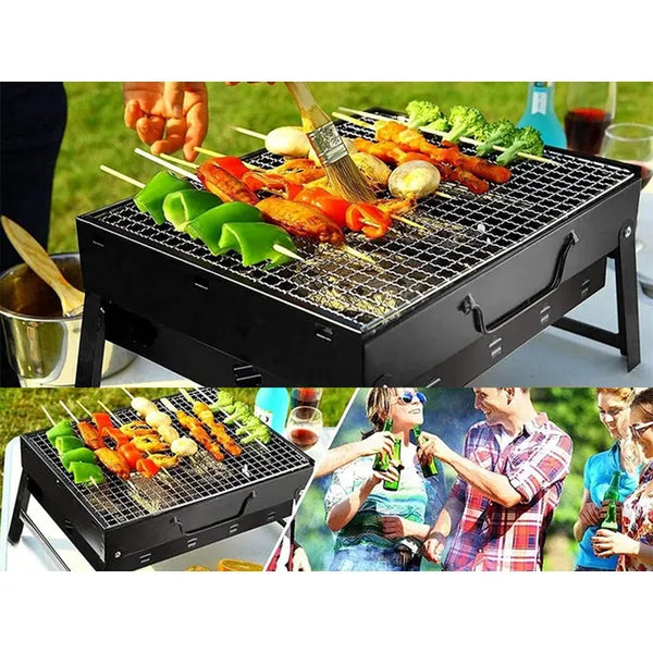 Összecsukható hordozható faszénes utazó grill bőröndtokkal 35×27×23 cm