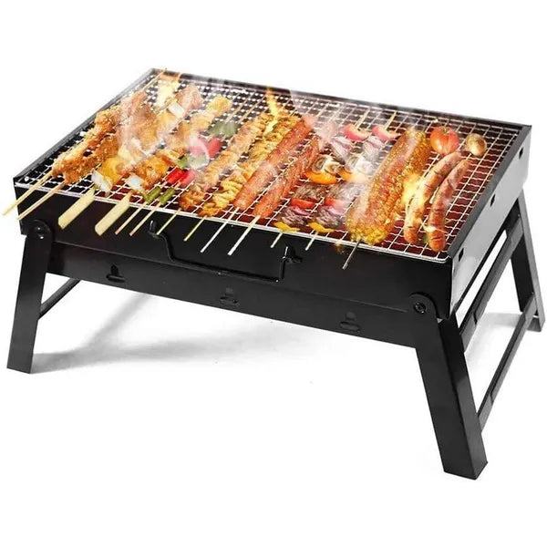 Összecsukható hordozható faszénes utazó grill bőröndtokkal 35×27×23 cm