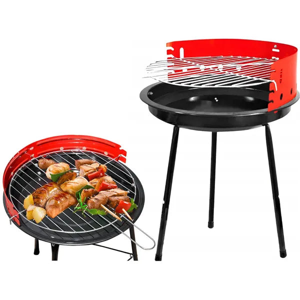 Hordozható kerti gömbgrill faszénbriketthez 32 cm állítható rostéllyal