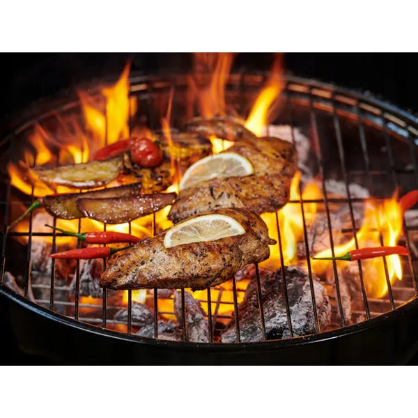 Hordozható kerti gömbgrill faszénbriketthez 32 cm állítható rostéllyal