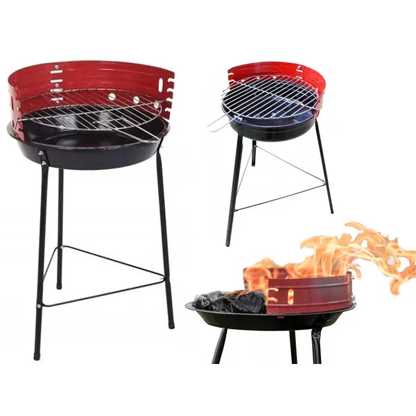 Hordozható kerti gömbgrill faszénbriketthez 32 cm állítható rostéllyal