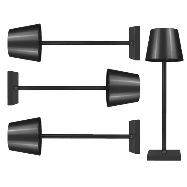 Érintős éjjeli asztali lámpa, 3 fényerő, LED, akkumulátoros, USB-C, fekete