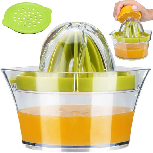 Kézi zöld citrusprés reszelővel, 400 ml műanyag tartállyal