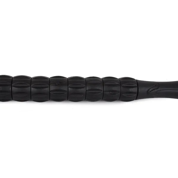 360° masszírozó henger hát- és testfájdalomra, 9 forgó görgő, 42 cm, fekete