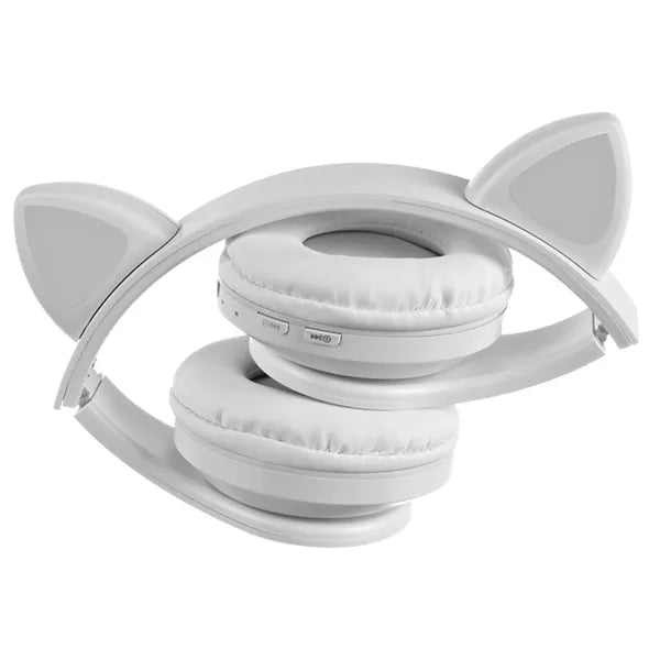 Bluetooth 5.0 vezeték nélküli macskafüles fejhallgató LED világítással, FM/MP3