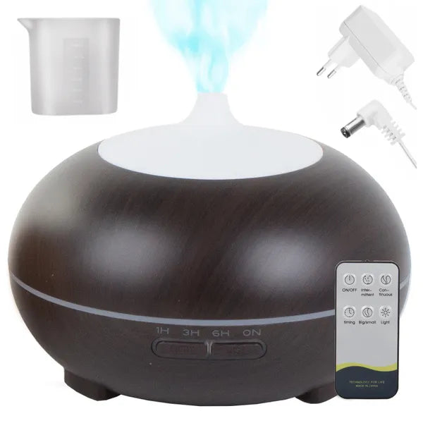 Ultrahangos aroma diffúzor és párásító 300 ml, RGB fény, távirányító