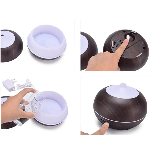 Ultrahangos aroma diffúzor és párásító 300 ml, RGB fény, távirányító