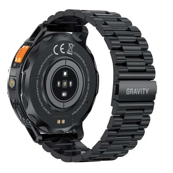 Gravity GT22 férfi okosóra 1,43" AMOLED BT hívás IP67 530 mAh + extra szíj