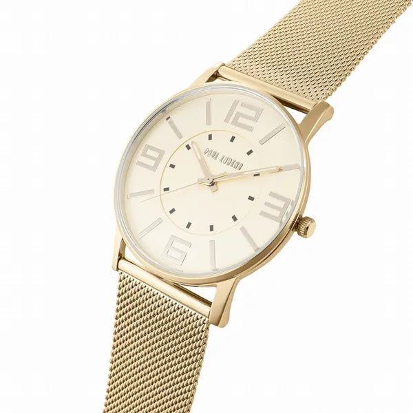 Paul Lorens női karóra, arany, mesh szíj, Miyota kvarc, 43 mm
