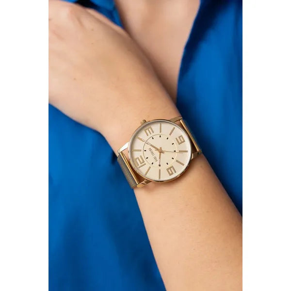 Paul Lorens női karóra, arany, mesh szíj, Miyota kvarc, 43 mm