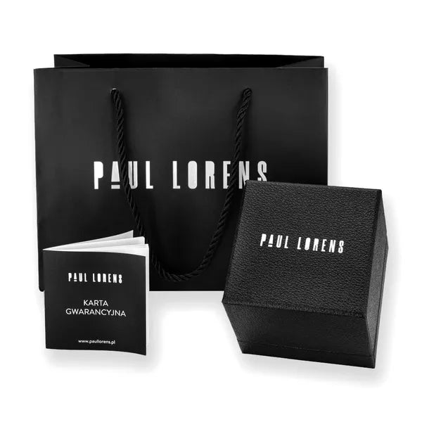 Férfi karóra Paul Lorens PL6647B-1A1, fekete acél szíj, WR30, díszdoboz