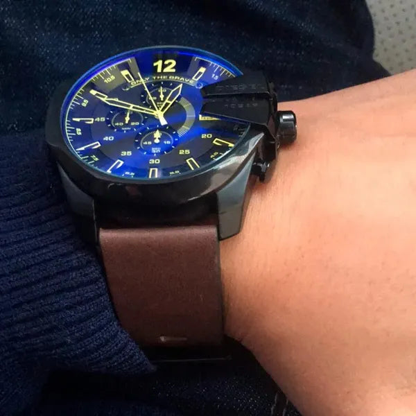 Diesel DZ4401 férfi karóra, 51 mm, barna bőrszíj, WR100