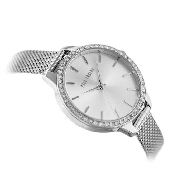 Női ajándék szett, ezüst Paul Lorens karóra és karkötő, WR30, 36 mm