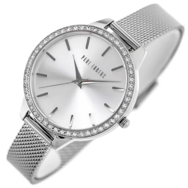 Női ajándék szett, ezüst Paul Lorens karóra és karkötő, WR30, 36 mm