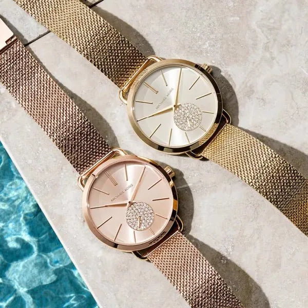 Michael Kors Portia női karóra, rózsaarany, 36 mm, acél, WR50