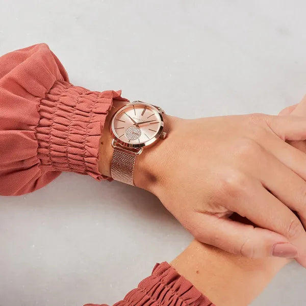 Michael Kors Portia női karóra, rózsaarany, 36 mm, acél, WR50
