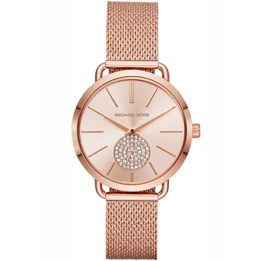 Michael Kors Portia női karóra, rózsaarany, 36 mm, acél, WR50