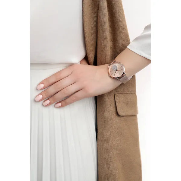 Michael Kors Portia női karóra, rózsaarany, 36 mm, acél, WR50