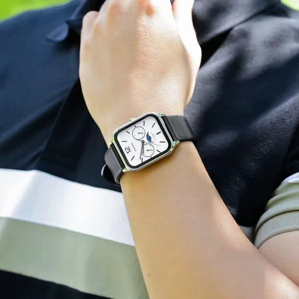 Casio MTP-M305L-7AV férfi karóra bőrszíjjal, WR50, dátum, holdfázis